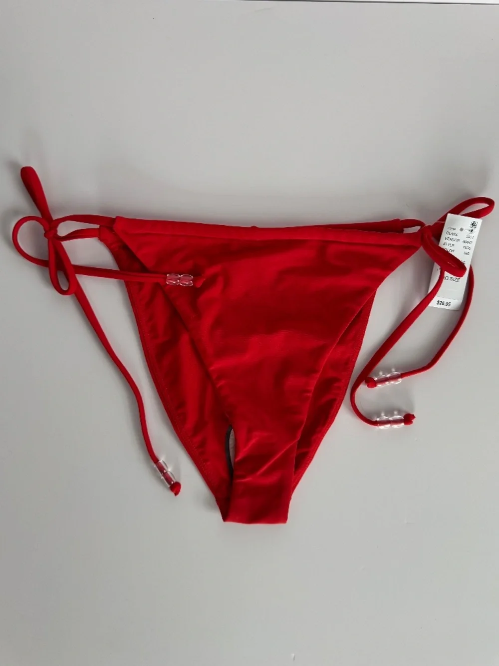 PacSun Red Beaded Side-Tie Bikini Bottom L NWT